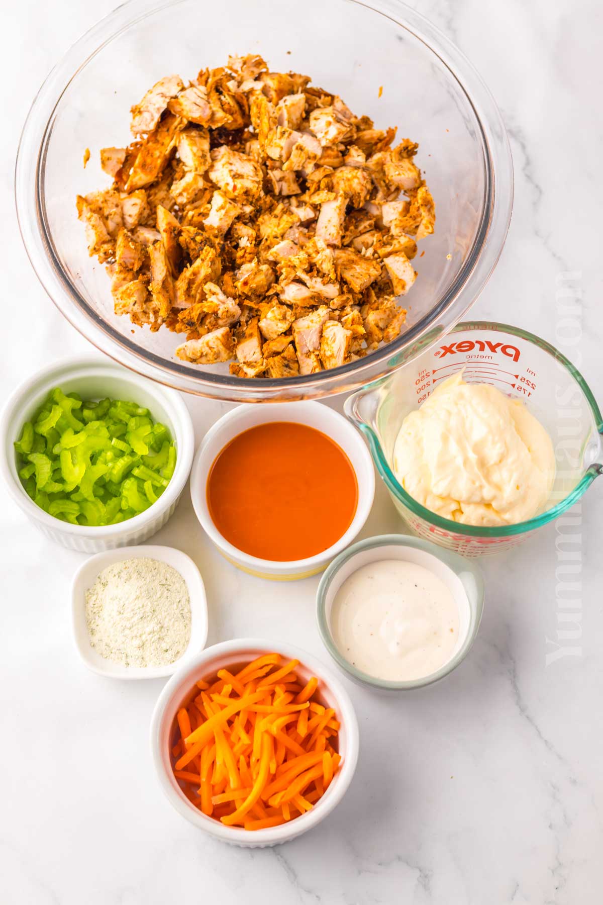 Buffalo Chicken Salad ingredients