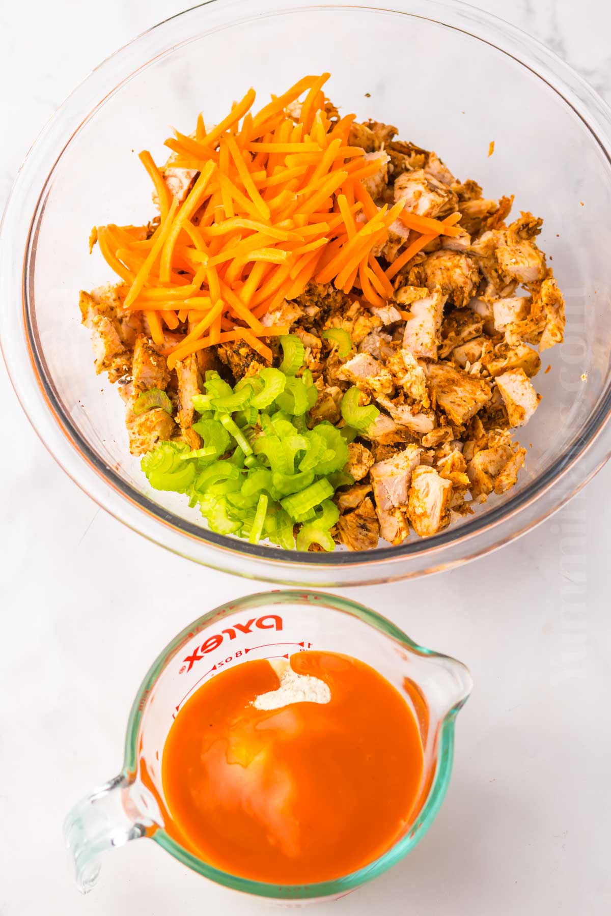 mixing the ingredients