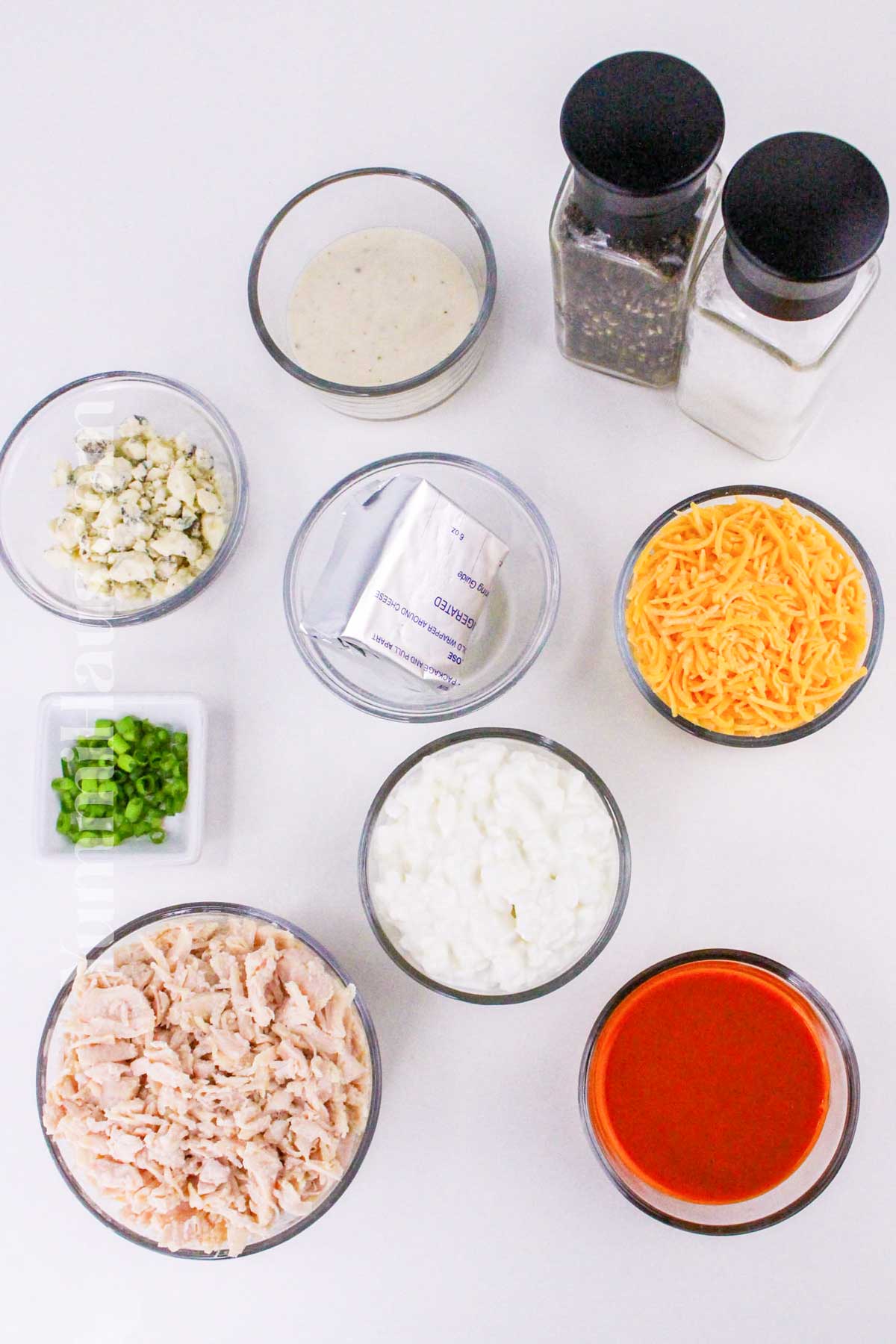 Cottage Cheese Buffalo Chicken Dip ingredients
