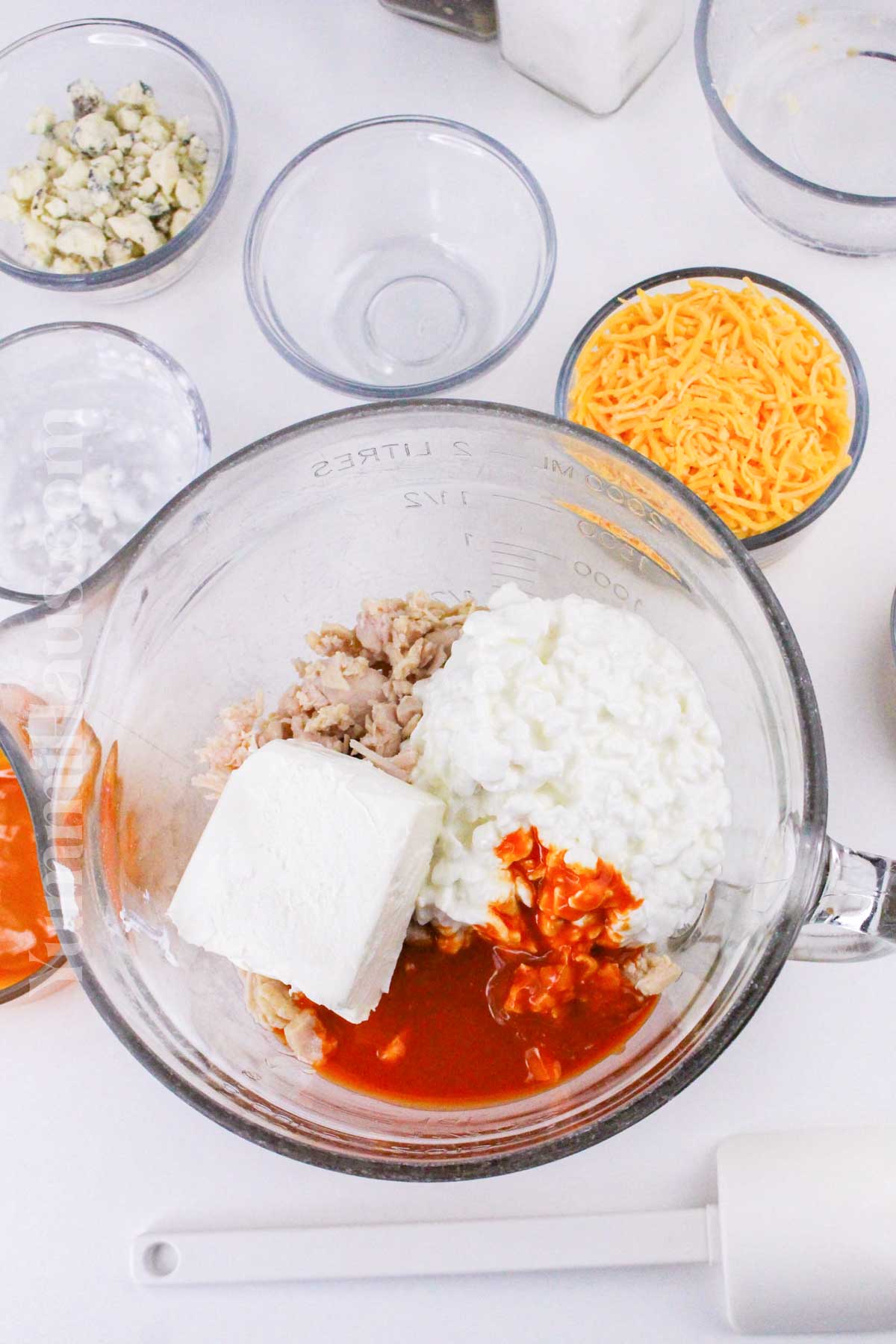 mixing the ingredients
