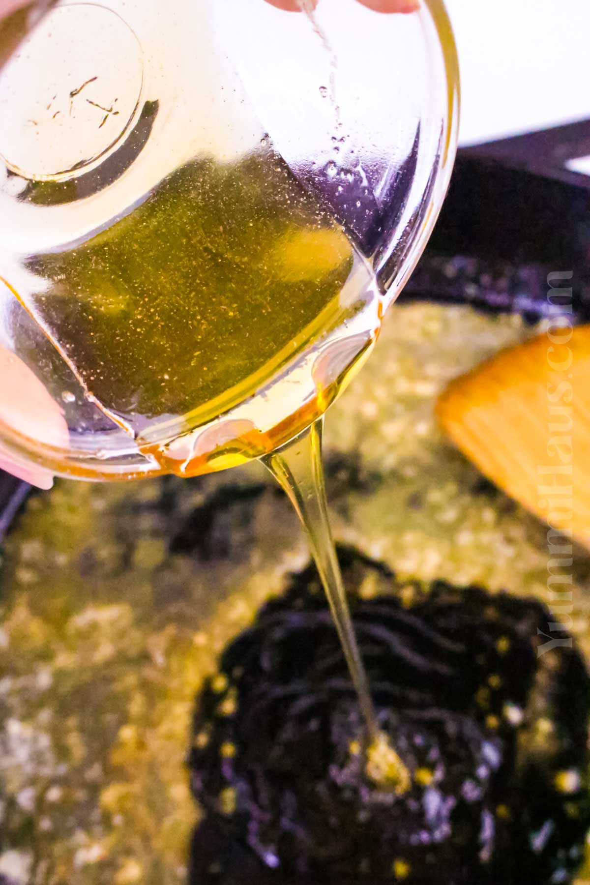 adding the honey