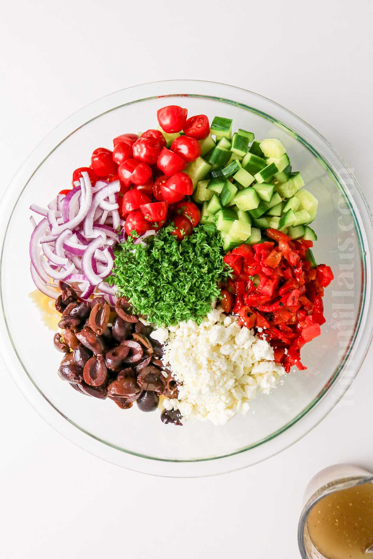 making the pasta salad