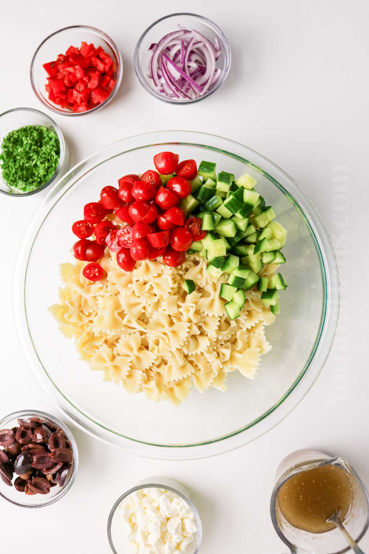 mixing the ingredients