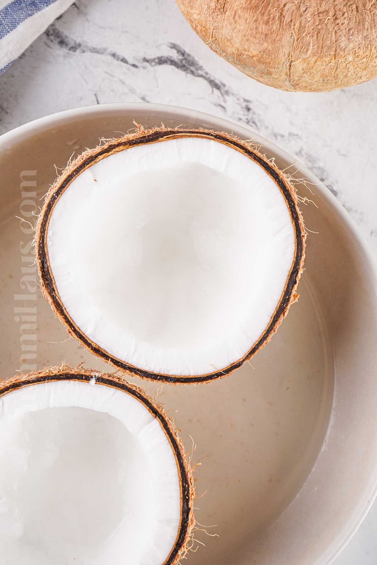 how to remove the coconut flesh