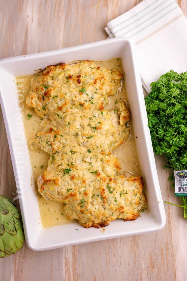 baked chicken with artichokes