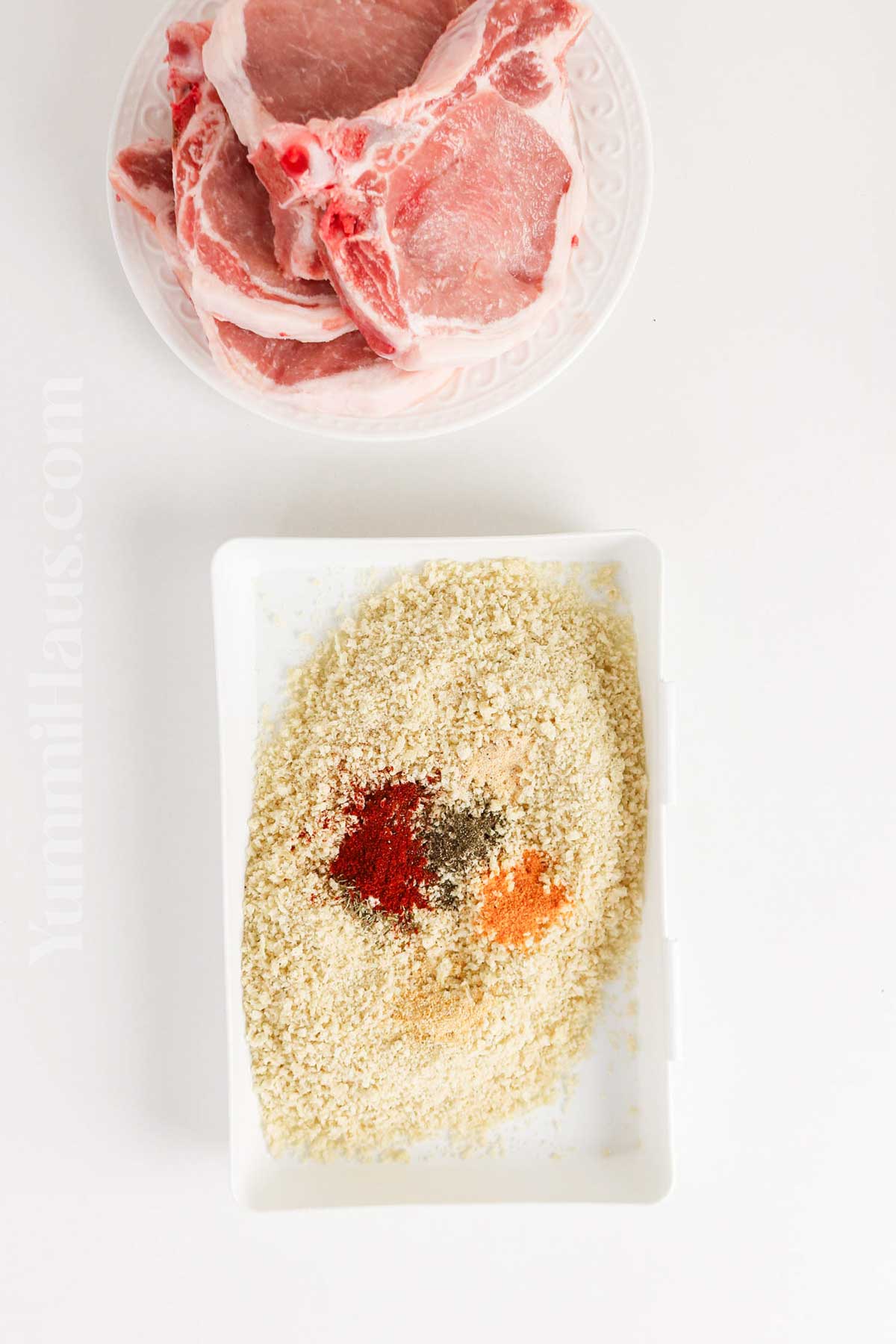 preparing the panko breading