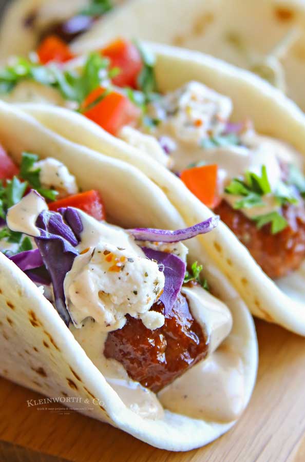 how to make BBQ Meatball Street Tacos