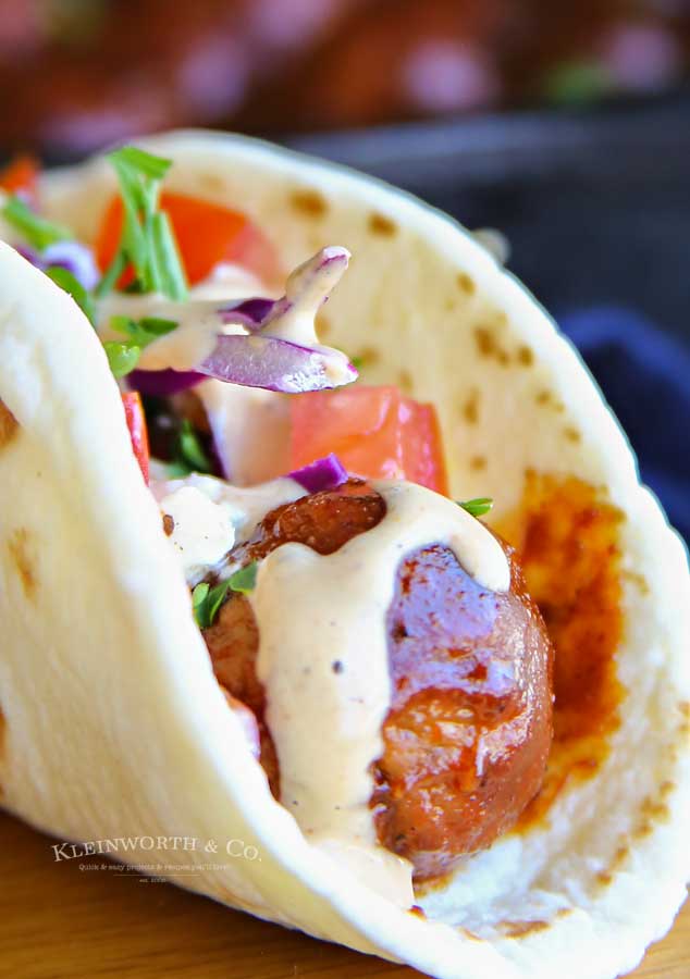 tailgating recipe - BBQ Meatball Street Tacos