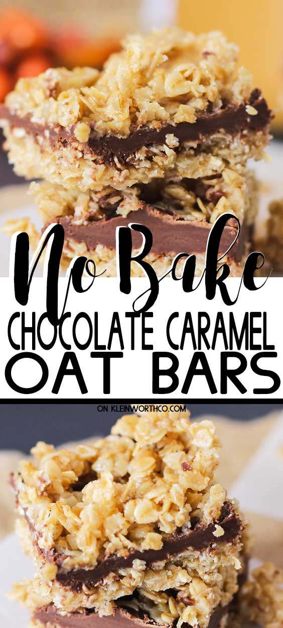No-Bake Chocolate Caramel Oat Bars