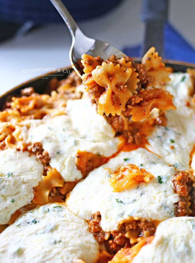 one pan dinner - Skillet Lasagna