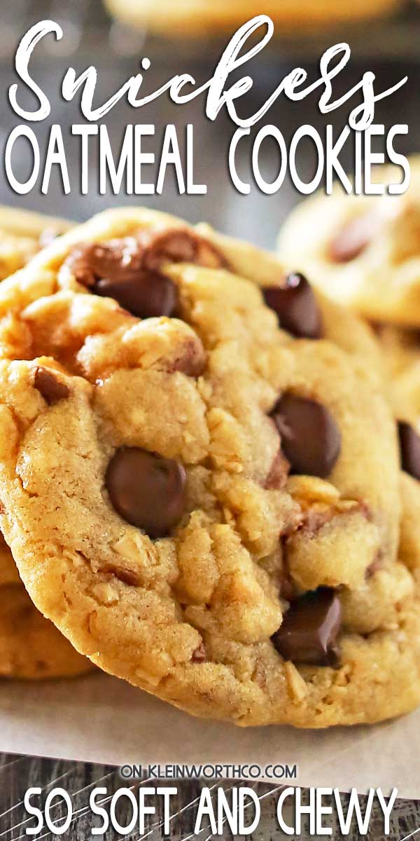 Soft Oatmeal Snickers Cookies